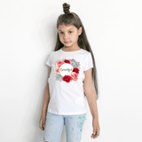 Girls Beautiful Rose T-shirt - KIDROVIA SHOP