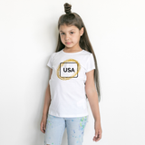 Girl's USA Short Sleeve T-Shirt - KIDROVIA SHOP